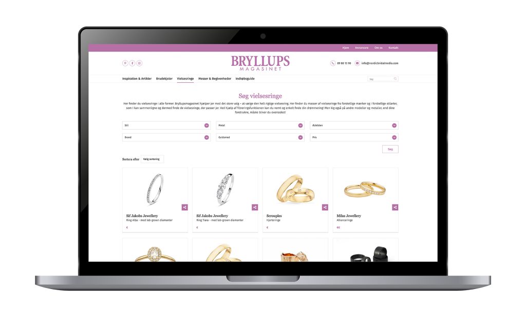 Produktsøgning Ringe Bryllupsmagasinet